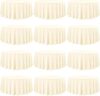 12 Pack 120 Inch Round Tablecloth, Beige Polyester Fabric Table Cloth for Round Table, Washable Tablecover for Wedding Party - Thumbnail 1