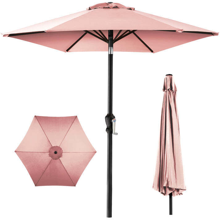 Set of 2Outdoor Steel Market Patio Umbrella Decoration w/ Tilt, Crank Lift - 10ft - Image 3 - Lot 7200