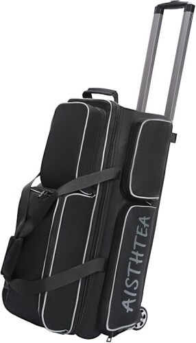 2-3 Ball Bowling Bag with Wheels, Rolling Trolley Bowling Bags with Large Separate Shoe Compartment and Oversized Accessory Pocket - Lot 7609