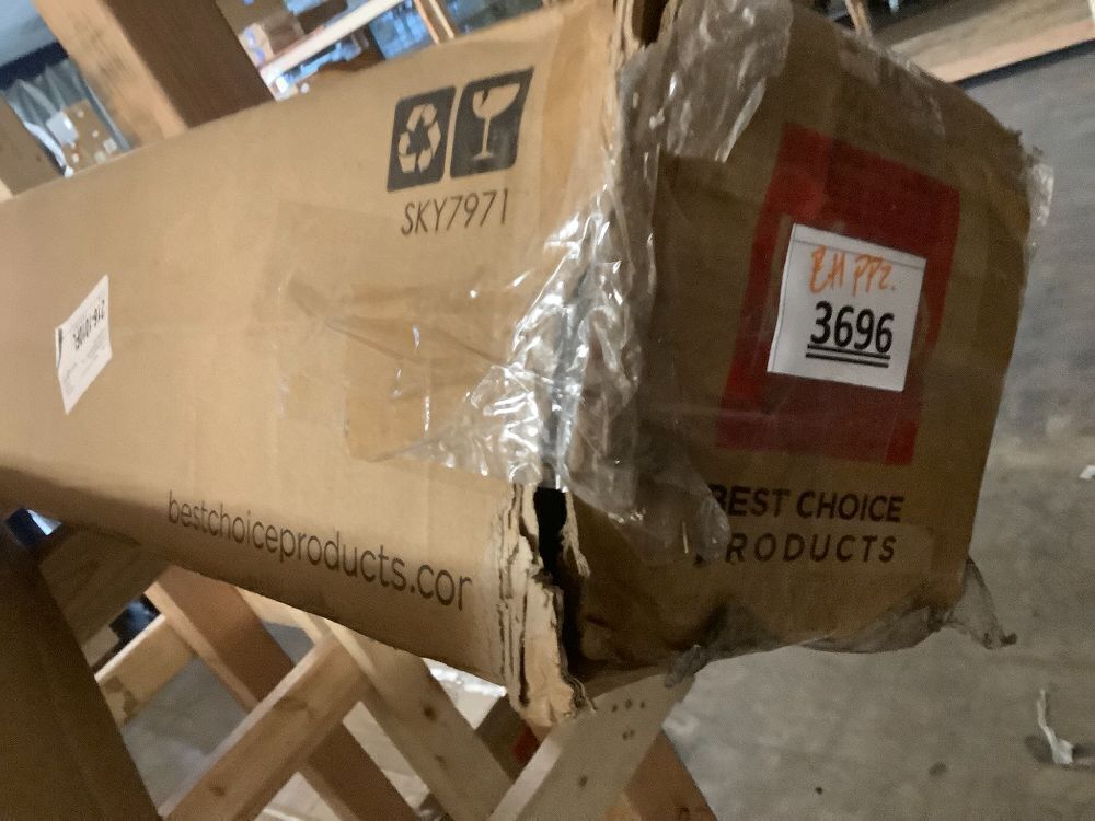 Square Solar LED Lighted Patio Umbrella w/ Woodgrain Pattern - 9ft - Image 2 - Lot 3696