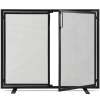 2-Door Wrought Iron Fireplace Screen w/ Magnetic Doors - 38.5x41in - Thumbnail 1