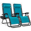Set of 2 Adjustable Zero Gravity Patio Chair Recliners w/ Cup Holders - Lot 59