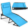 Portable Patio Chaise Lounge Chair Outdoor Recliner w/ Pillow - Thumbnail 1