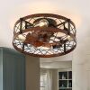 Inch Retro Ceiling Fan with Light, Caged Ceiling Fan with Lights - Thumbnail 1