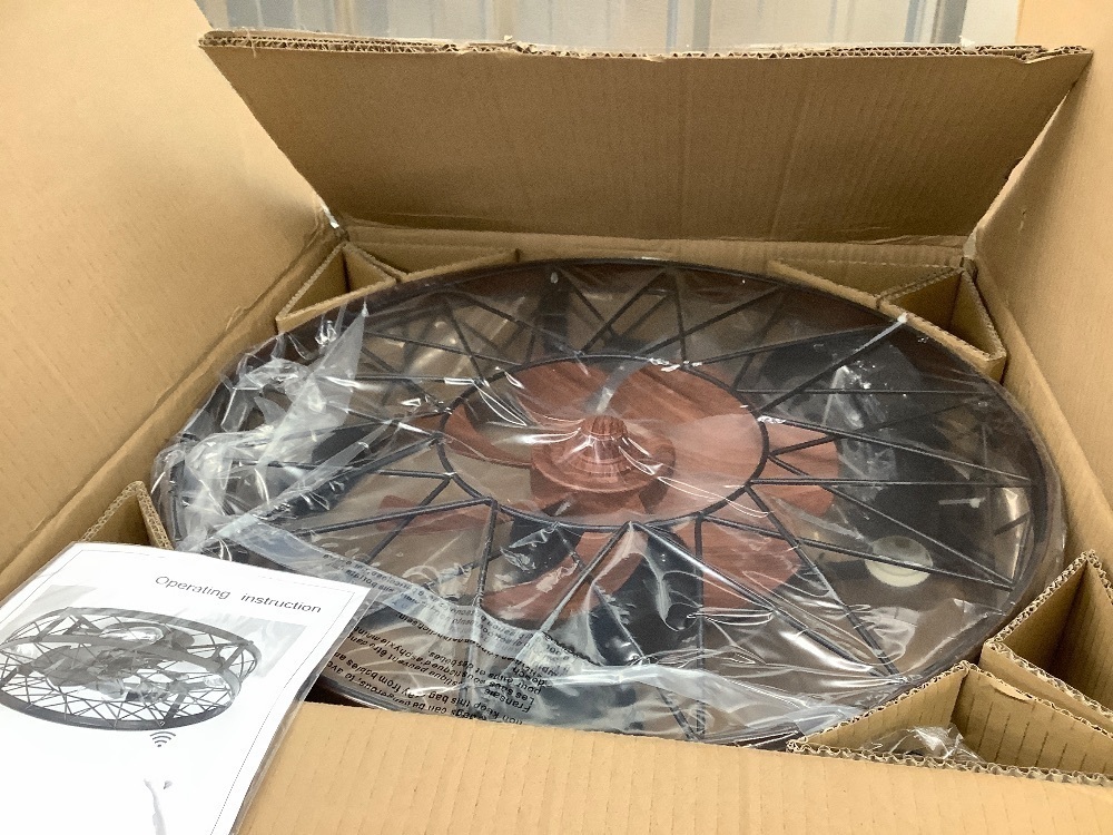 Inch Retro Ceiling Fan with Light, Caged Ceiling Fan with Lights - Image 2 - Lot 7604