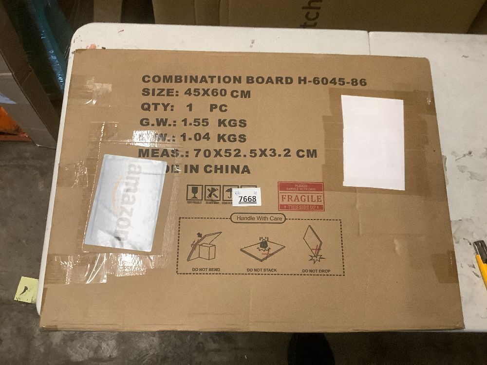 Magnetic White Board and Cork Board Combo, 24 X 18 inches Whiteboard Bulletin Combination Board, Wall Mounted Dry Erase Message Board for Home, School and Office - Image 3 - Lot 7668