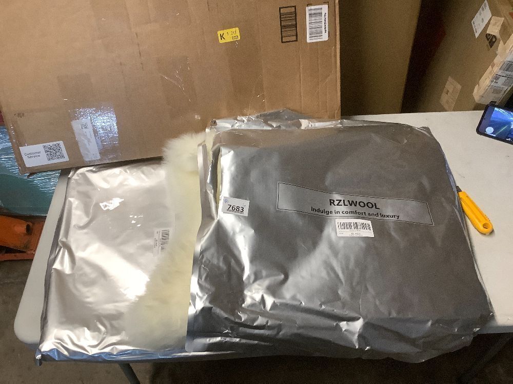 RZLWOOL Genuine Sheepskin Rug New Zealand Luxury Lambskin Rug, Natural Fluffy Sheepskin Throw for Bedroom Living Room Children's Room - Premium Area Rug Chair Cover (2×6 Feet, Cream White) 2-Pack - Image 1 - Lot 7683