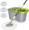 MASTERTOP Mop and Bucket with Wringer Set, Small Spin Mop Cleaning System with 3 Mop Pads,Spinning Mop Bucket for Floor Cleaning - Thumbnail 1