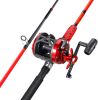 Sougayilang Conventional Reel and Fiberglass Fishing Rod Combo, Medium Heavy for Catfish Angling - Thumbnail 1