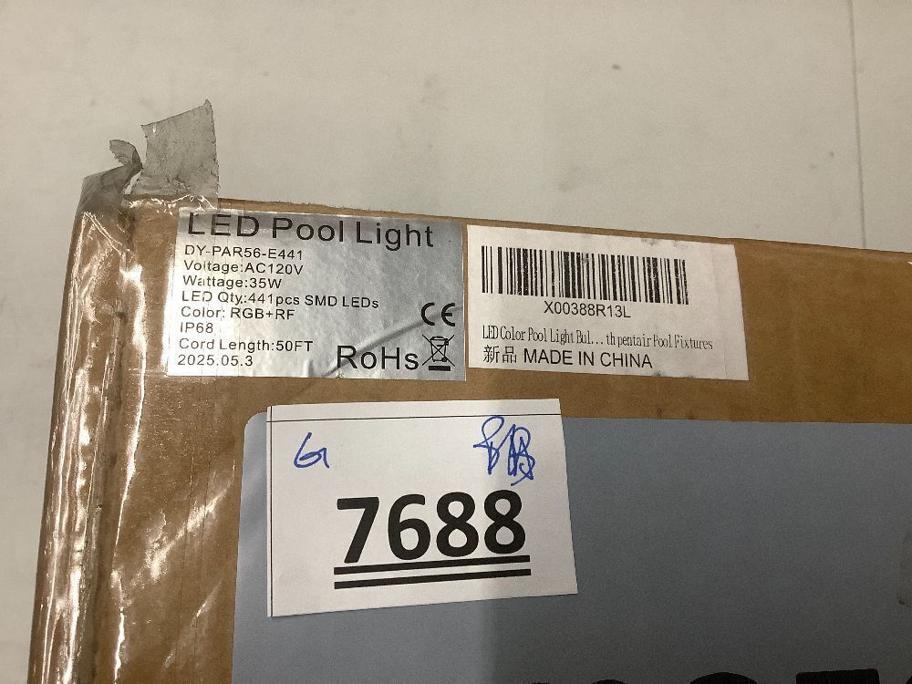 LED Pool Light, 35W, 120V, 50FT Cord Length DY-PAR56-E441 - Image 2 - Lot 7688