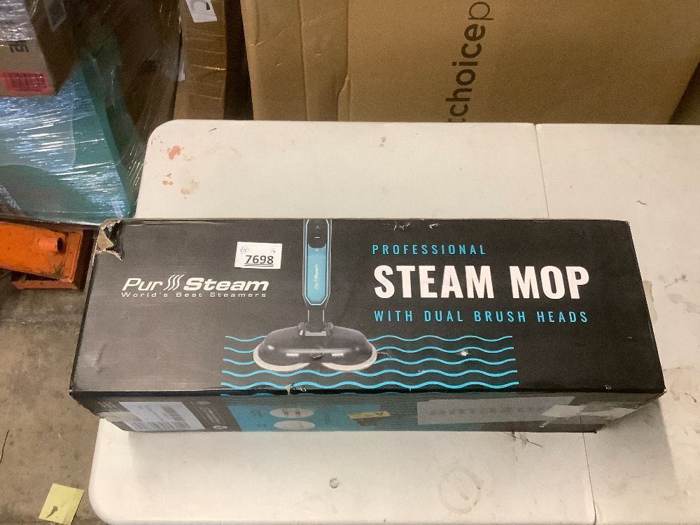 Pursteam ScrubMaster Steam Mop with Dual Scrubbing Head, LED Headlights, Adjustable Steam Control, Anti-Slip Swivel Head, Cable Holder & Upright Lock - Image 3 - Lot 7698