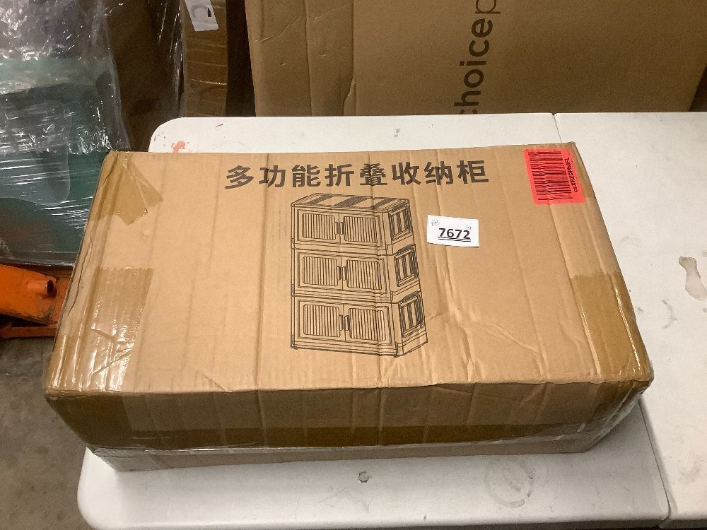 4 Tier - 34QT Storage Bins with Lids, Collapsible Storage Bins with Doors and Wheels, Plastic Storage Cabinet for Easy Storage and Organization for Living Room, Office - Image 4 - Lot 7672