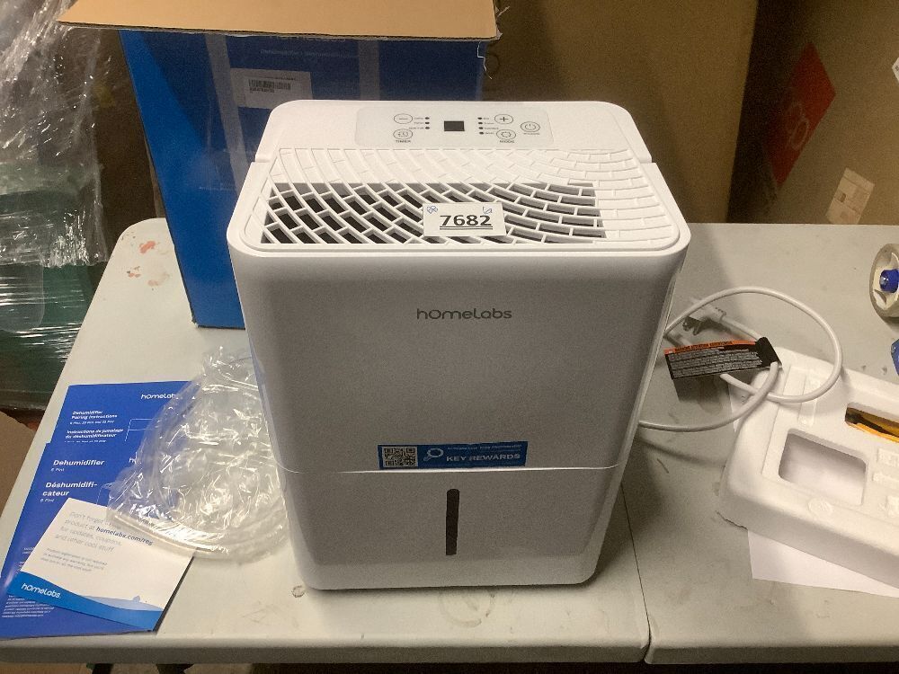 hOmeLabs 8 Pint Wi-Fi Dehumidifier for up to 1,800 Sq Ft Rooms (MAX 24 Pint at 95°F, 90% RH) – Ultra Quiet, Compact Design with Smart Controls and Drain Hose - Image 2 - Lot 7682