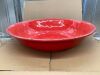 ZAROCRUS 13.75" x2.75'' Extra Large Melamine Serving Bowls, Set of 2, Christmas Bowls Set for Salad, Pasta, Fruit, Unbreakable Farmhouse Deep Bowl. Durable and Dishwasher Safe, True Red - Thumbnail 2