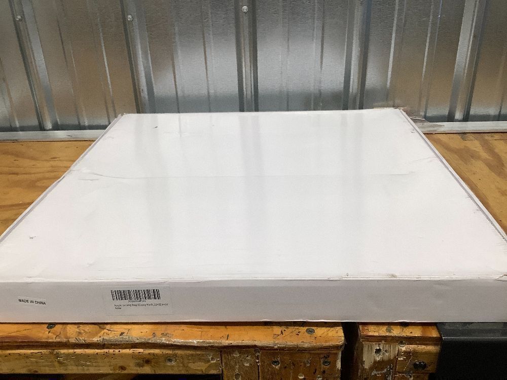 22×22 inches Oversized Black Acrylic Ottoman Tray Extra Large Decorative Tray Spill-Proof Serving Trays with Handles King-Size Safe Edge Organizer for Coffee Table Countertop Breakfast - Image 4 - Lot 7621