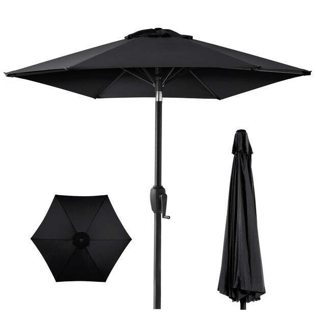Outdoor Market Patio Umbrella w/ Push Button Tilt, Crank Lift - 7.5ft - Image 1 - Lot 7397