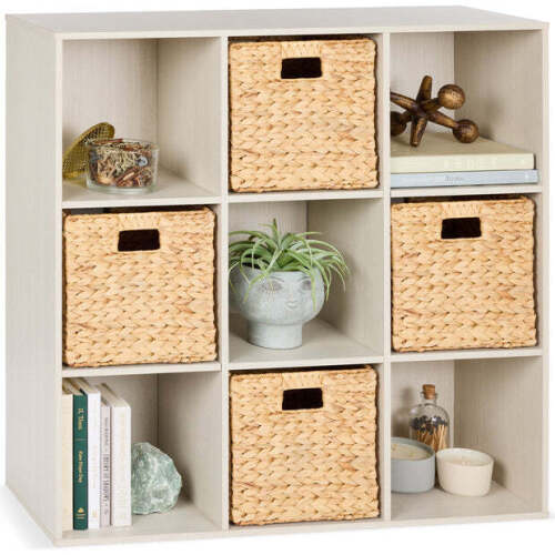 9-Cube Bookshelf Storage Display w/ 3 Removable Panels, Customizable Design - Lot 7399