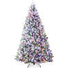 6ft Pre-Lit Snow Flocked Artificial Pine Christmas Tree w/ Multicolored Lights - Thumbnail 1