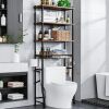 Over-The-Toilet Storage Shelf,4-Tier Bathroom Organizer Cabinet Rack And Storage Over Toilet With Shelf Waterproof Feet Pad And Basket,Multifunctional Space Saver Freestanding Bathroom Shelves（Brown） - Thumbnail 1