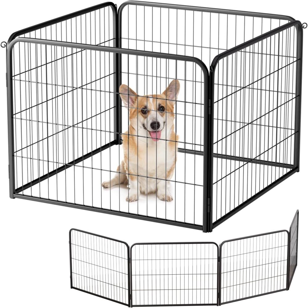 BestPet | Dog Playpen Extender | 24 Inch, 4 Panels | Heavy Duty Metal Pet Exercise Pen | Indoor Outdoor Fence Panels | Rust-Resistant, Removable, Tool-Free Setup | Anti-Skid, Expandable Design - Image 1 - Lot 7715