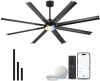 72 Inch Ceiling Fan With Light,Industrial Ceiling Fan With 8 Aluminium Metal Blades,Smart Fan Work with Alexa,Garage Indoor/Outdoor Fan For Living Room and Patio,CF04BK-72 - Thumbnail 1
