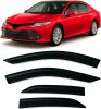 2018-2024 Tape-On Side Window Visor Deflectors for Toyota Camry XV70 L LE SE XLE XSE Hybrid Dark Tinted Rain Guards 2019 2020 2021 2022 2023 - Thumbnail 1