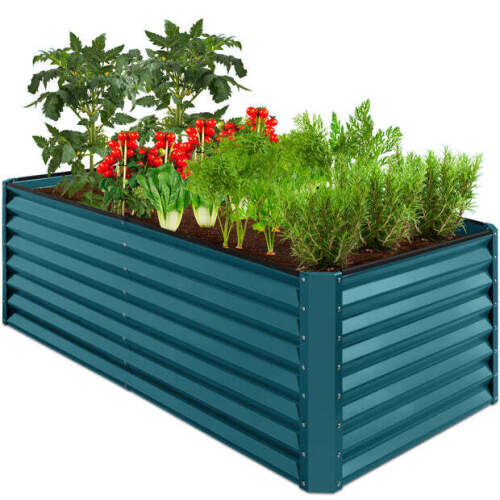 Outdoor Metal Raised Garden Bed for Vegetables, Flowers, Herbs - 6x3x2ft - Lot 7806
