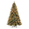 Pre-Lit Christmas Pine Tree w/ Pine Cones, Flocked Branch Tips, Berries - Thumbnail 1