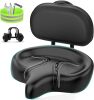 Oversized Bike Seat, Wide Bicycle Saddle Novel Backrest Design for Electric Bike, Universal Fit Exercise Bike or Road Stationary Bike Seat Cushion for Men & Women - Thumbnail 1