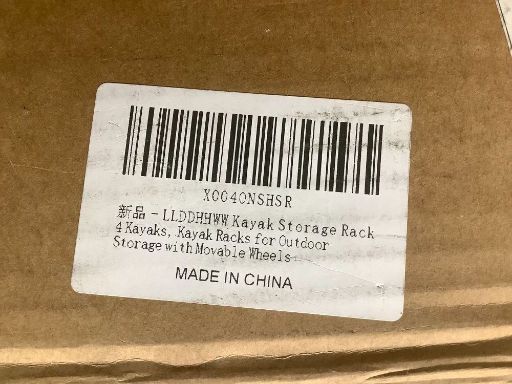 Kayak Storage Rack for 4 Kayaks Freestanding Kayak Stand Outdoor with Movable Wheels, Heavy-Duty Steel Kayak Hanger Holder with Padded Arms, Wide Adjustable, Kayak Garage Storage for Canoes - Image 4 - Lot 7708