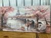 Eiffel Tower Large Wall Art Romantic Paris City Canvas Decor French Men Women Prints Painting Abstract Pink and Grey Pictures Extra Large Modern Framed Artwork for Bedroom Living Room 30" x 60" - Thumbnail 2