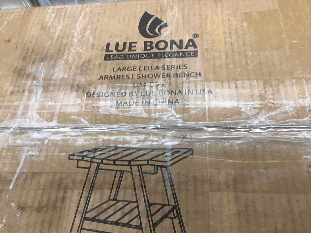 LUE BONA Shower Bench, HDPS Shower Seat with Storage Shelf, Waterproof Shower Chair, Non-Slip Shower Stool for Adults, Elderly, Disabled, Seniors, Large Size, Black - Image 3 - Lot 7714