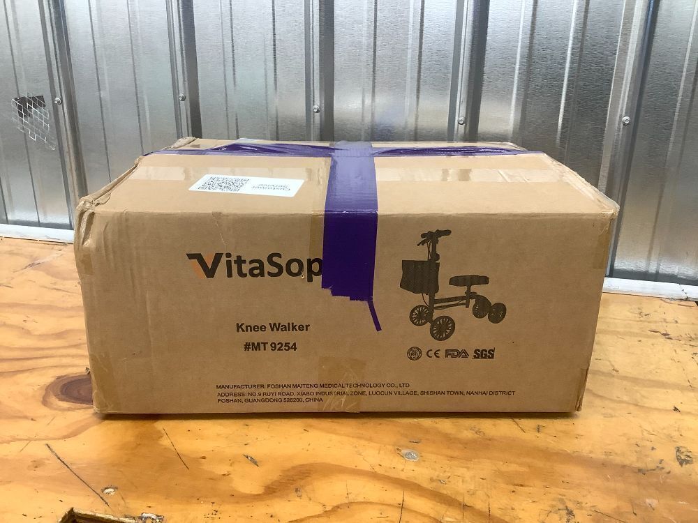 VitaSophy Knee Scooter with Disc Brake System, Steerable Knee Walker for Adults for Foot Surgery, Broken Ankle, Foldable Rover Scooter for Broken Foot Injured Leg Crutch (Black) - Image 2 - Lot 7717