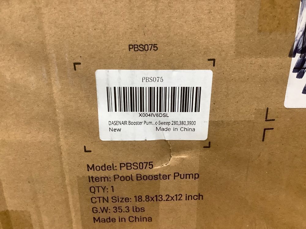 DASENAIR Booster Pump,3/4 HP Pure Copper Motor with Dual voltage(115V or 230V),IPX4 Waterproof Compatible for Pressure Side Pool Cleaners Vac-Sweep 280,380,3900 - Image 4 - Lot 7721