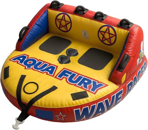 MewVeer Towable Tubes for Boating, Boat Tube for Tubing, Towables Boats Inflable Tube, Towable Rider Deck with Full Nylon Cover for Water Sports - Lot 7726