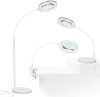 Brightech LightView Pro Magnifying LED Desk Lamp with Light, Hobbies & Reading, Flexibility & Durability Magnifying Floor Lamp, 3 in 1 LED Light Glass Magnifier, Work Light for Pro Uses - White - Thumbnail 1