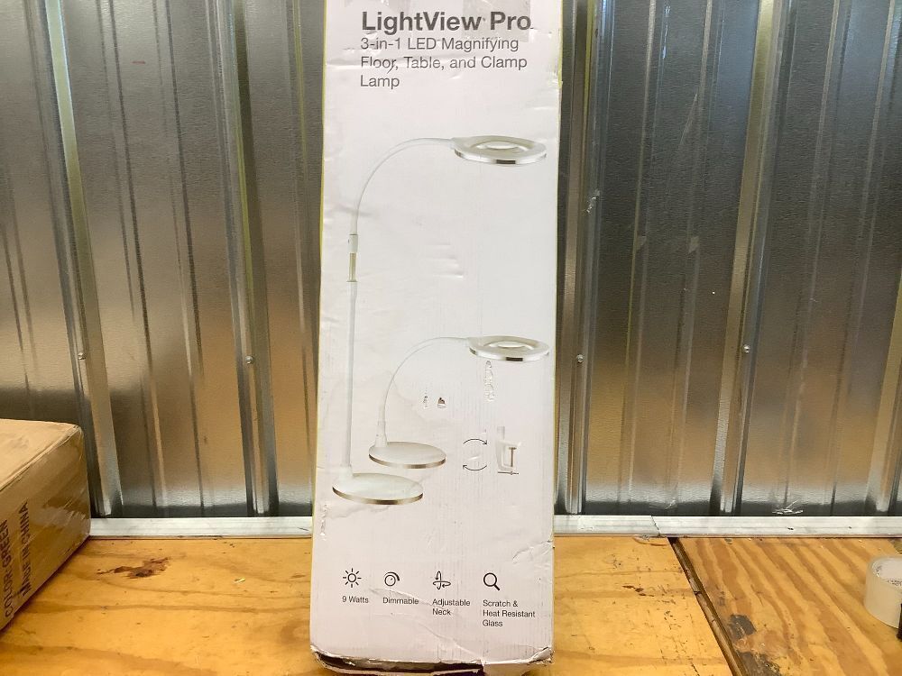 Brightech LightView Pro Magnifying LED Desk Lamp with Light, Hobbies & Reading, Flexibility & Durability Magnifying Floor Lamp, 3 in 1 LED Light Glass Magnifier, Work Light for Pro Uses - White - Image 3 - Lot 7762