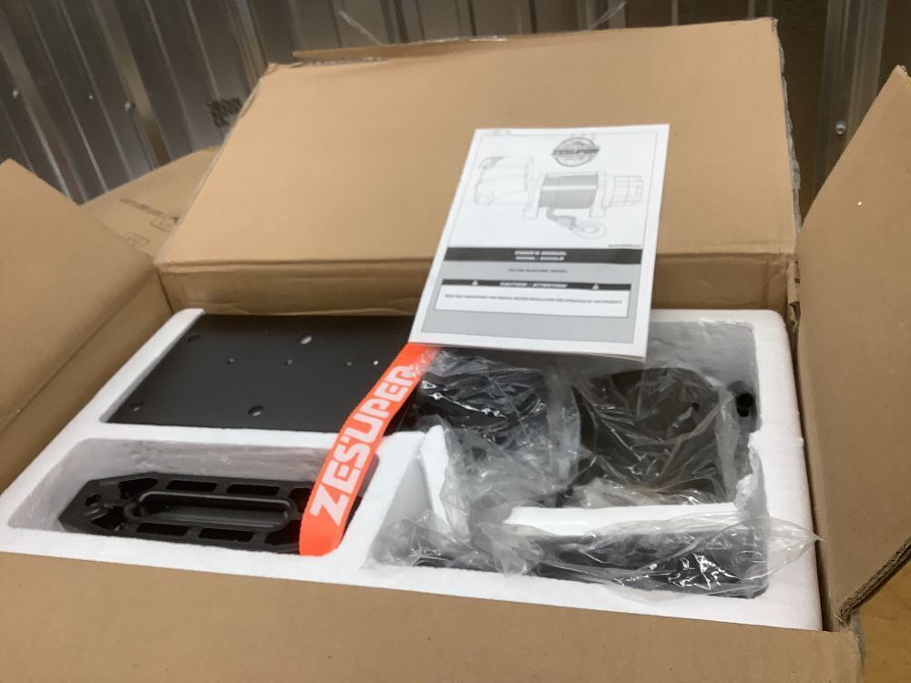 ZESUPER 6000lb Waterproof IP67 Electric Winch for UTV ATV Trailer, 12 Volt Winch with Synthetic Rope，Hawse Fairlead, Wireless Handheld Remote and Corded Control - Image 4 - Lot 7766
