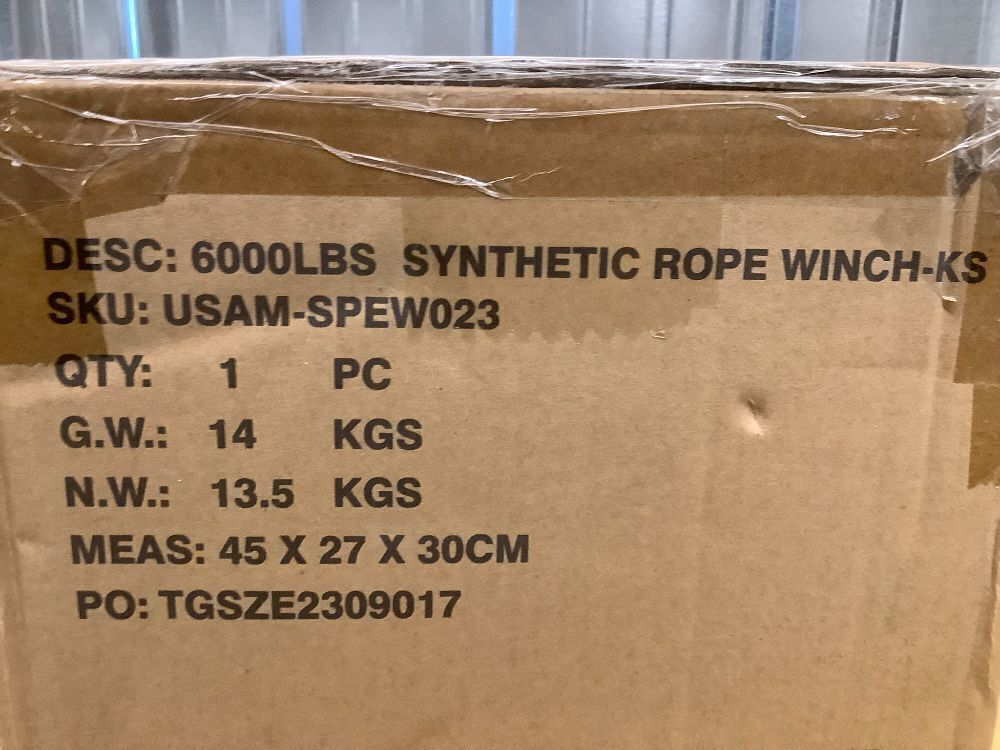 ZESUPER 6000lb Waterproof IP67 Electric Winch for UTV ATV Trailer, 12 Volt Winch with Synthetic Rope，Hawse Fairlead, Wireless Handheld Remote and Corded Control - Image 5 - Lot 7766