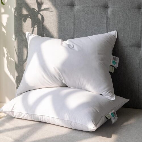 Alanzimo Goose Feathers Down Pillows King Size Set of 2, Luxury Soft Feather Down Pillow for Sleeping, 600TC 100% Cotton Cover Hotel Collection Bed Pillows for Back, Stomach or Side Sleepers 20x36 - Lot 7756