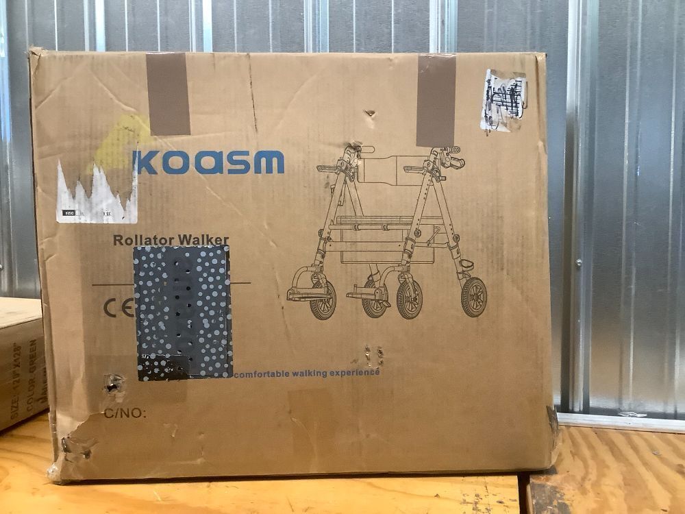 Heavy Duty Rollator Walker for Seniors with Seat, Foldable 2 in 1 Rolling Walkers Wheelchair Combo for Adult, All Terrain Wheels, Adjustable Transport Chair with Brake, 450 lb. Weight Capacity - Image 2 - Lot 7741