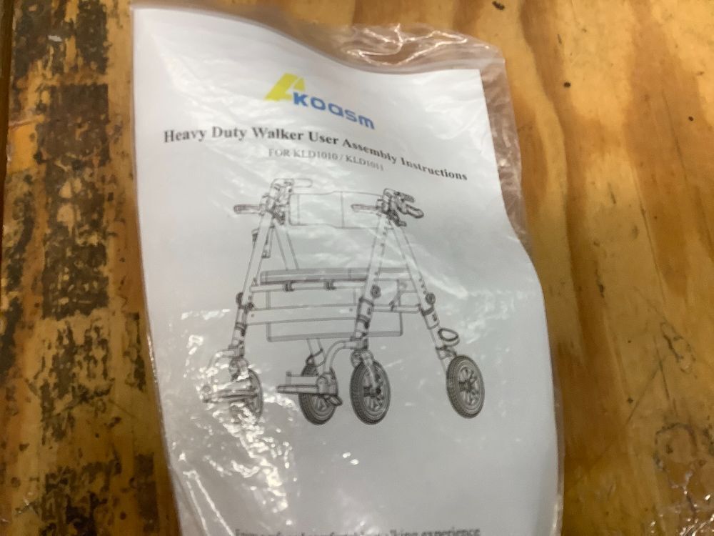 Heavy Duty Rollator Walker for Seniors with Seat, Foldable 2 in 1 Rolling Walkers Wheelchair Combo for Adult, All Terrain Wheels, Adjustable Transport Chair with Brake, 450 lb. Weight Capacity - Image 4 - Lot 7741