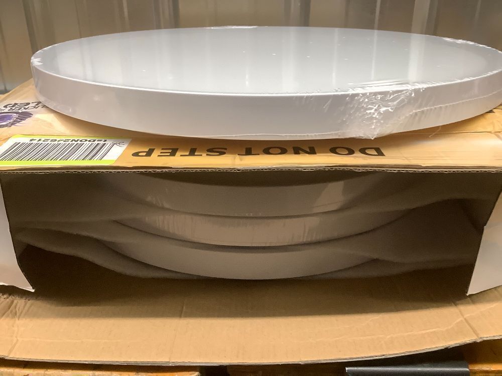 4PK 15.8 Inch LED Flush Mount Ceiling Light, 32W, 3480LM, 3000K/4000K/6000K CCT Selectable, White Ultra-Slim LED Ceiling Light Fixtures, Low Profile Round Flat Panel Light for Bedroom,Kitchen,Hallway - Image 3 - Lot 7772