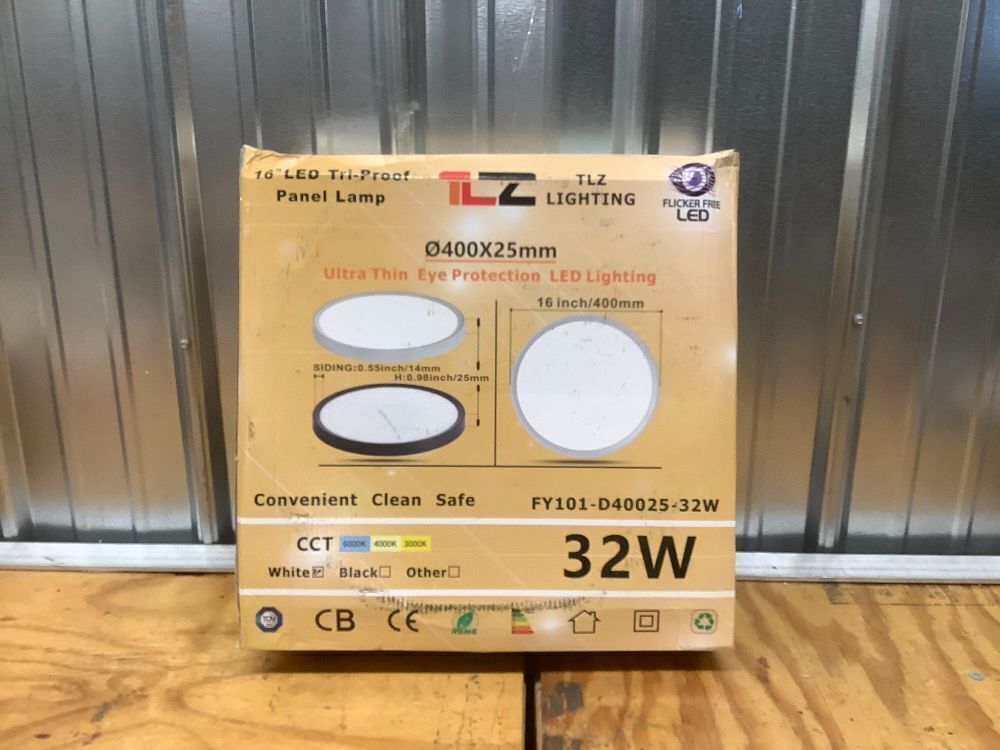 4PK 15.8 Inch LED Flush Mount Ceiling Light, 32W, 3480LM, 3000K/4000K/6000K CCT Selectable, White Ultra-Slim LED Ceiling Light Fixtures, Low Profile Round Flat Panel Light for Bedroom,Kitchen,Hallway - Image 4 - Lot 7772