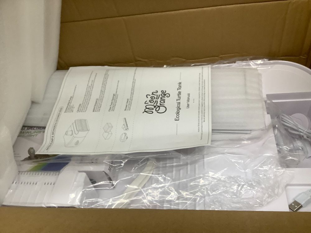 Large Turtle Tank Kit(Tank + Light + Water Pump), Acrylic Turtle Tank Starter Kit with Upgrade Rain Shower Head, Adjustable 5W Water Pump, Higher Fences and Multi-Function Area. (L-Kit) - Image 2 - Lot 7776