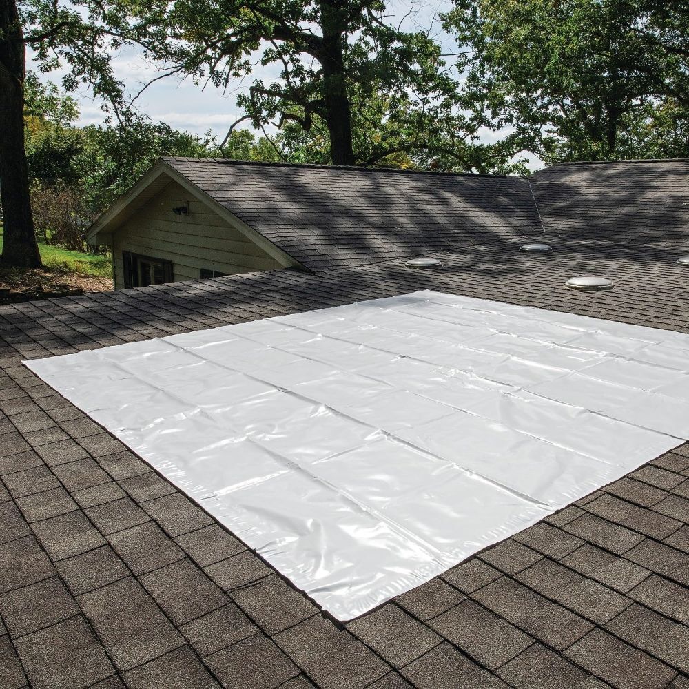 PIG Self-Adhesive Roof Tarp – White – 10’ x 10’ – PMB30601 - Image 1 - Lot 7836