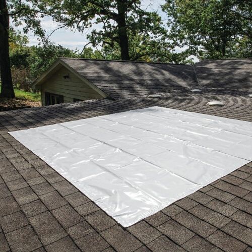 PIG Self-Adhesive Roof Tarp – White – 10’ x 10’ – PMB30601 - Lot 7836