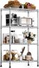 Storage Shelving Steel Heavy Duty 4-Tier Utility Shelving Unit Steel Organizer Wire Rack for Home,Kitchen,Office (13.7" D x 29.5" W x 47.2" H) - Thumbnail 1