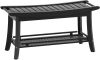 Bamboo Entryway Storage Bench with Shelves Shoe Rack Bench Seat Organizer for Porch Bedroom Bathroom Balcony 39 x 13 x 19.2 Inches Black - Thumbnail 1