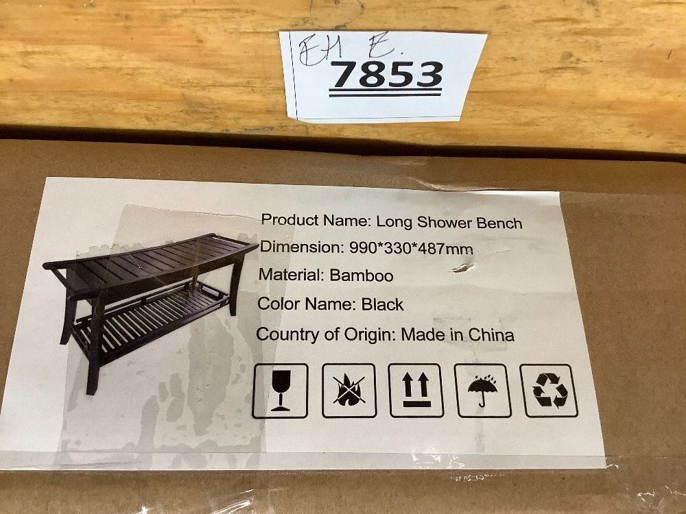 Bamboo Entryway Storage Bench with Shelves Shoe Rack Bench Seat Organizer for Porch Bedroom Bathroom Balcony 39 x 13 x 19.2 Inches Black - Image 2 - Lot 7853